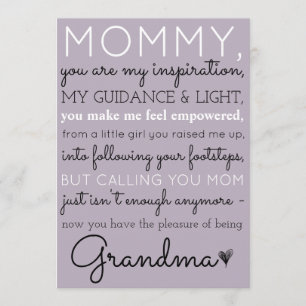 Mamães ao anúncio bonito da gravidez da avó