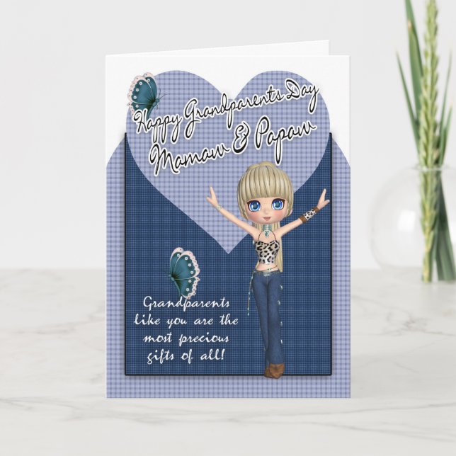 Mamaw & mamão, cartão do dia das avós - pequeno (Frente)