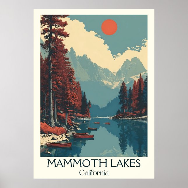 Mammoth Lagos California Art Impressão | Lago Mont (Frente)