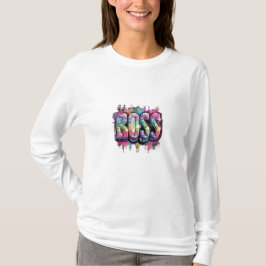 MaMuse Camiseta Manga Longa Rainbow Boss