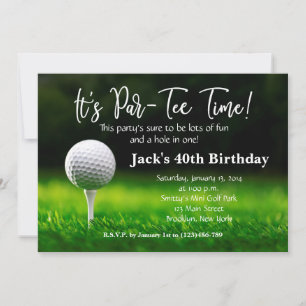 Man Golf Birthday Convite