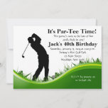 Man Golf Birthday Convite<br><div class="desc">Man Golf Birthday Invitation com.</div>
