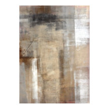 'Man Style' Brown e Beige Abstrato Art Poster