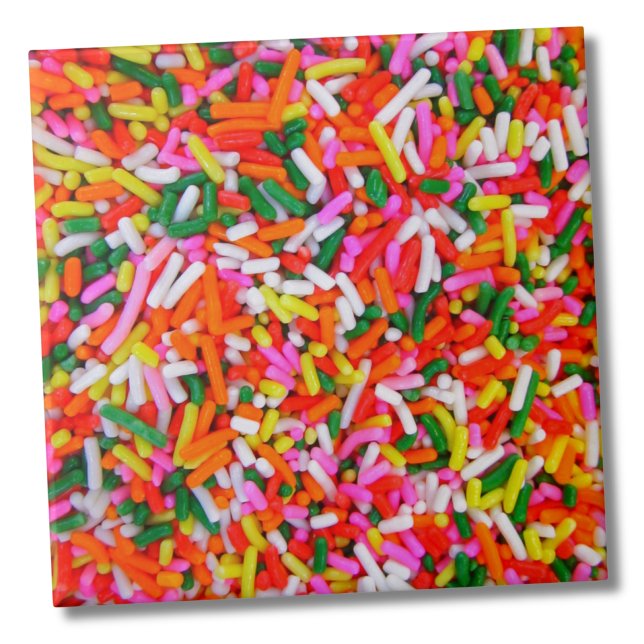 Manchas Coloridas do Arco-Íris (Fun Colorful Candy Sweet Pattern Rainbow Sprinkles ceramic tile)