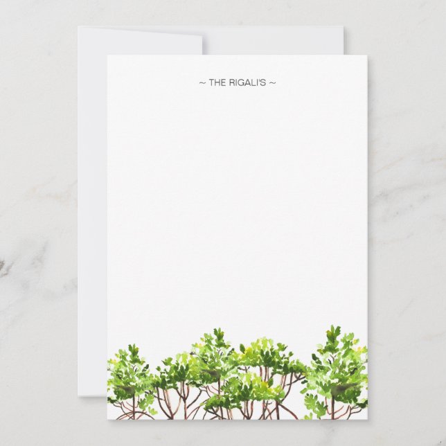 Manchas de Aquarela Cartões de Nota Personalizados (Frente)