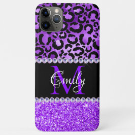 Manchas de leopardo preto e violeta Glam Monograma