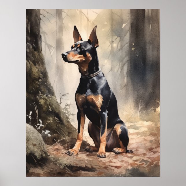Manchester Terrier Dog Art Impressão (Frente)