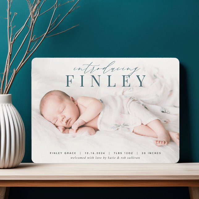 Manchete Elegante | Anúncio de nascimento de foto (Criador carregado)