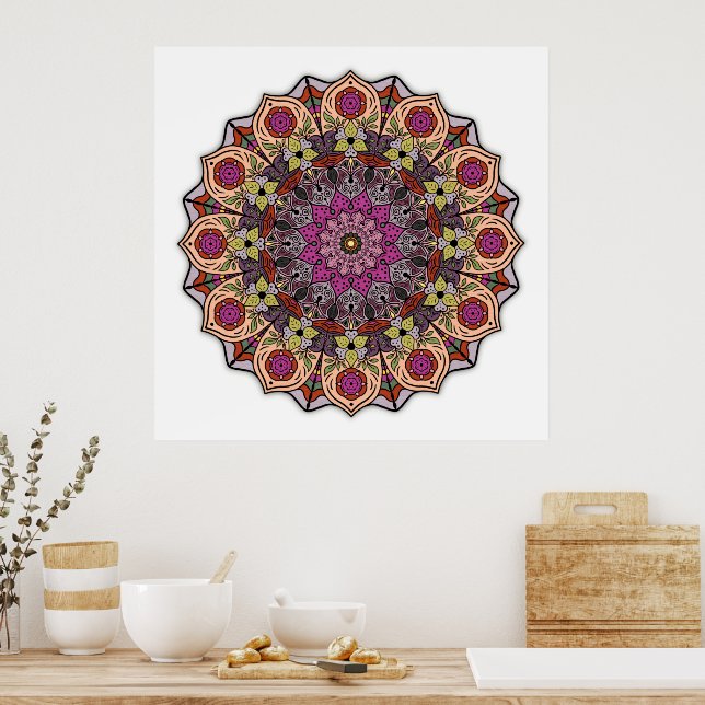 Mandala 12-2 AutumnLeaves - Poster (Cozinha)