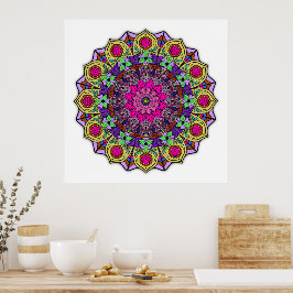 Mandala 12-2 PinkFlower - Poster