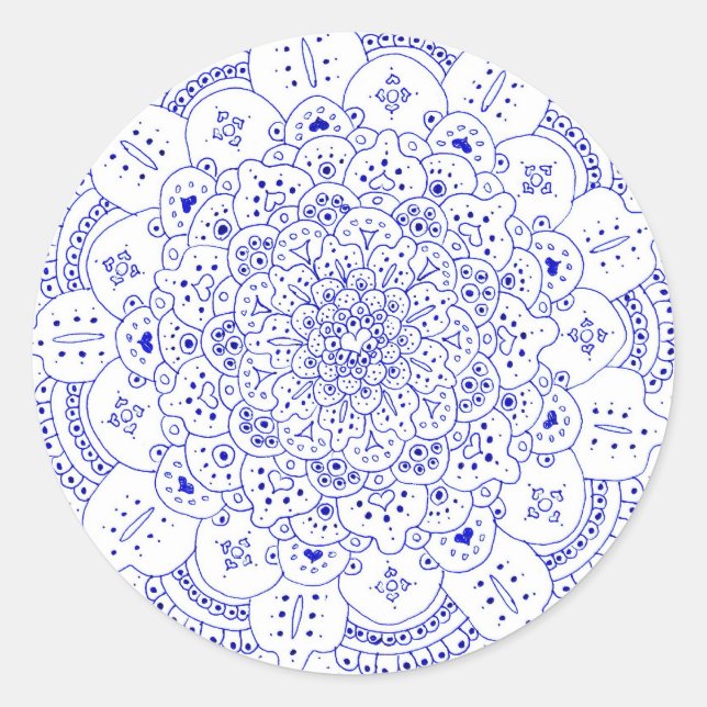 Mandala 5 adesivos redondos (Frente)