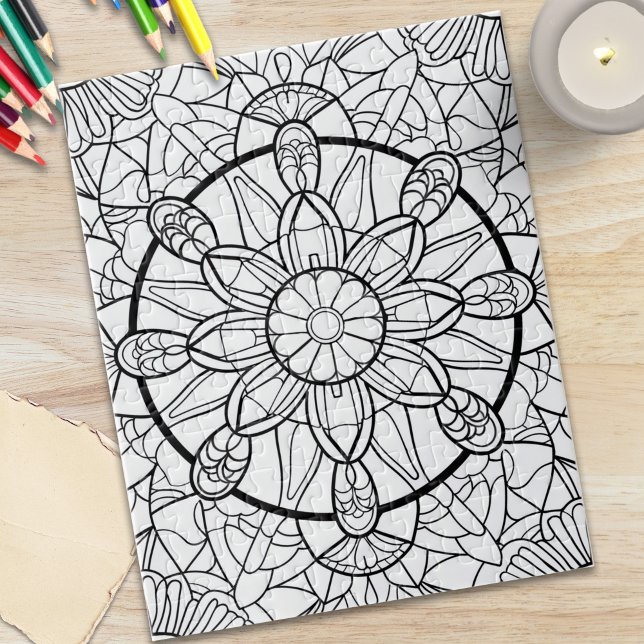 Mandala Abstrato Diversão Quebra-cabeça para Color (Abstract Mandala Fun Coloring Puzzle)