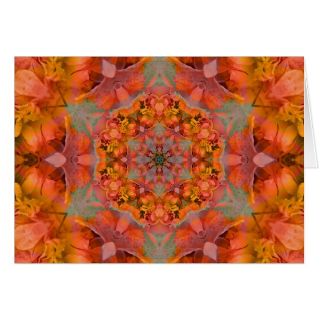 Mandala alaranjada do luxuoso - cartão (Frente Horizontal)