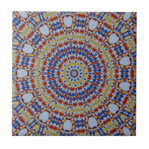 Mandala amarelo azul