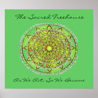 Mandala Art Poster verde adicionar texto
