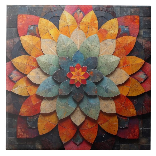 Mandala Art Texturizada Flor (Frente)