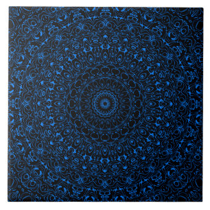 Mandalá Azul Azure com Simetria Hipnótica