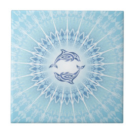 Mandala Azul de Golfinhos Costeiro Oceano