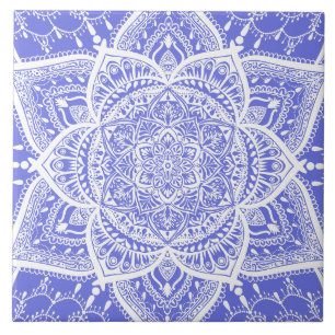 Mandala azul e branca - Loergann em Bluebell
