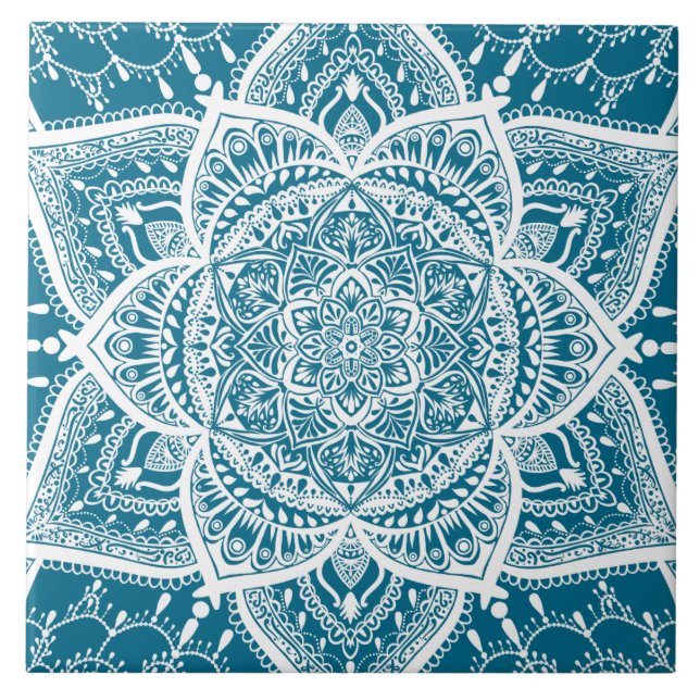 Mandala azul e branca - Loergann in Woad (Frente)
