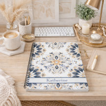 Mandala Azul Marinho Dourado Elegante Personalizad