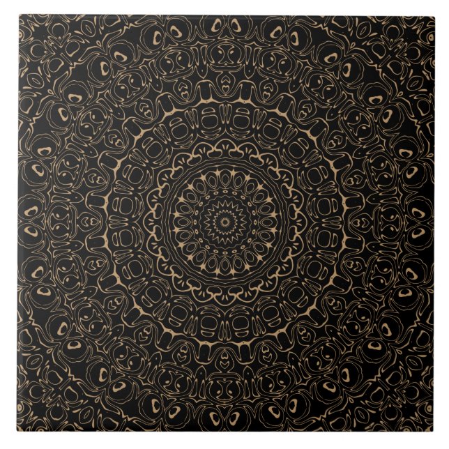 Mandala Bege de Camelo com Simetria Elegante (Frente)