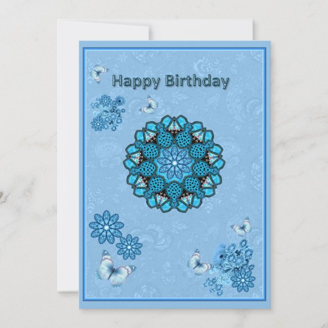Mandala Birthday Flat Card (Frente)