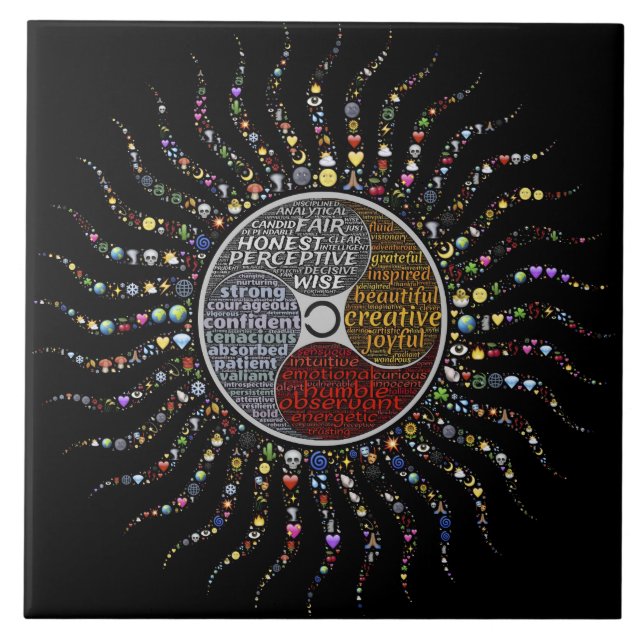 Mandala Boêmia, Palavras Inspiradoras Positivas (Frente)