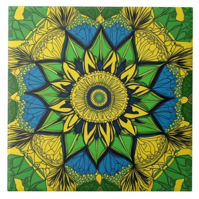 Mandala Bohemian Yellow, Green, Blue (Frente)