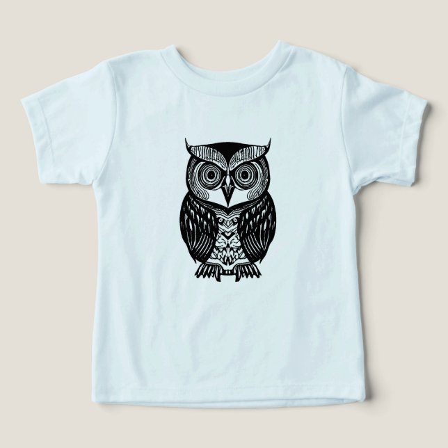 Mandala Boho Owl Toddler - Camiseta Tripla (Design frontal)