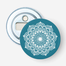 Mandala Branco em Fundo Azul