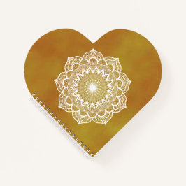 Mandala Branco em Fundo Dourado