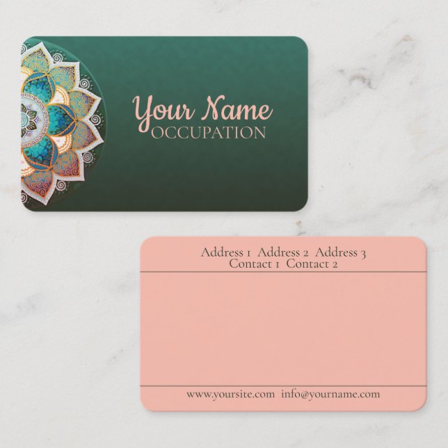 Mandala brilhante - Cartão de visita (Frente/Verso)