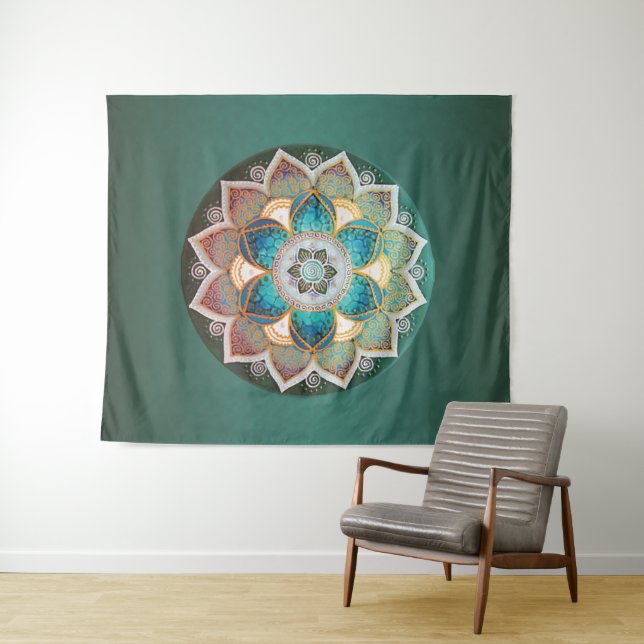 Mandala brilhante - Tapeçaria (In Situ (Horizontal))