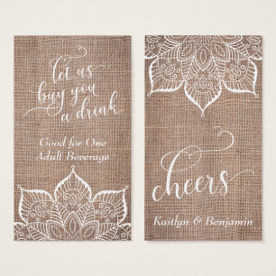 Mandala & Burlap com Script Bonito, Tíquetes de Be