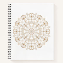 Mandala caderno, calmo, meditativo, estilo boho