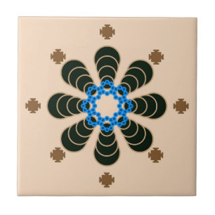 Mandala, Chocolate, Tan, Beige e Azul