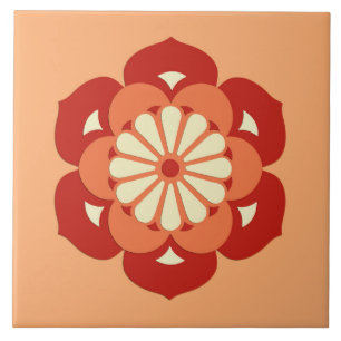 Mandala da flor de Lotus, laranja Pastel e