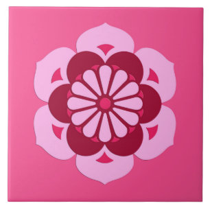 Mandala da flor de Lotus, rosa fúcsia e Borgonha