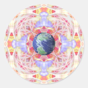 Mandala da paz nos adesivos da Terra