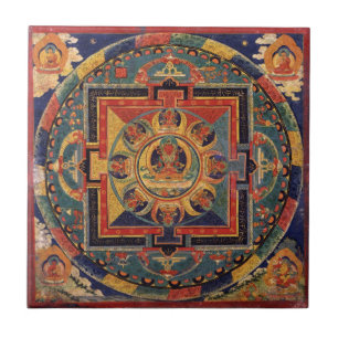 Mandala de Amitayus. Escola tibetana do século XIX