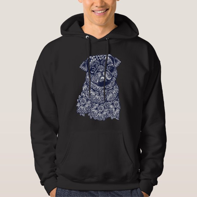Mandala de Camisa Clássica Pug 34 (Frente)