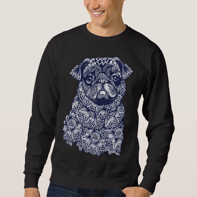 Mandala de Camisa Clássica Pug 34 (Frente)