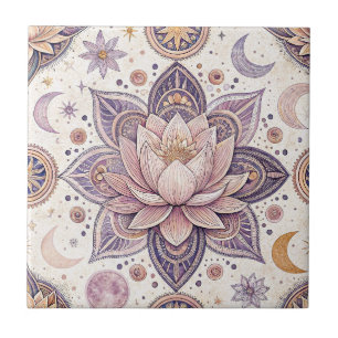 Mandala de Lótus Celestial com Desenho Espiritual