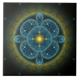 Mandala de ornamentado fractal azul