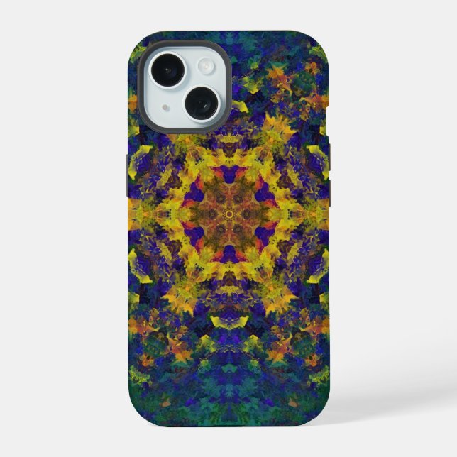 Mandala Digital Amarelo Azul e Verde (Verso)