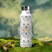 Mandala Dourado Azul Marinho Elegante Personalizad