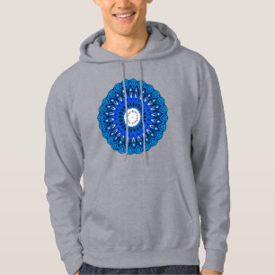 Mandala em camisola de capuz azul ou camiseta