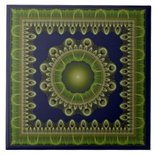 Mandalá fractal brilhante enquadrado
