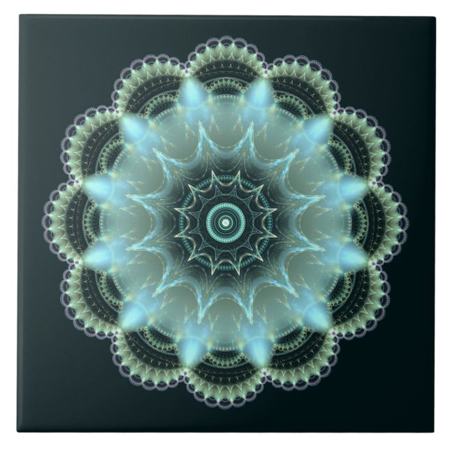 mandala fractal de estrela brilhante (Frente)